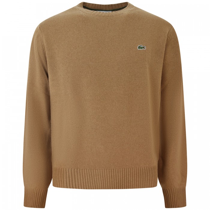 Maglione beige con mini logo per uomo
