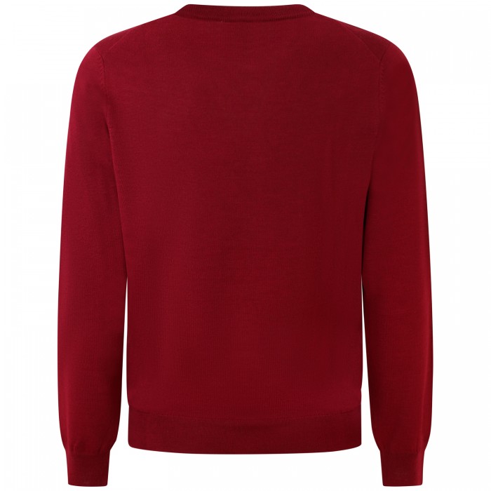 Maglione bordeaux con mini logo per uomo