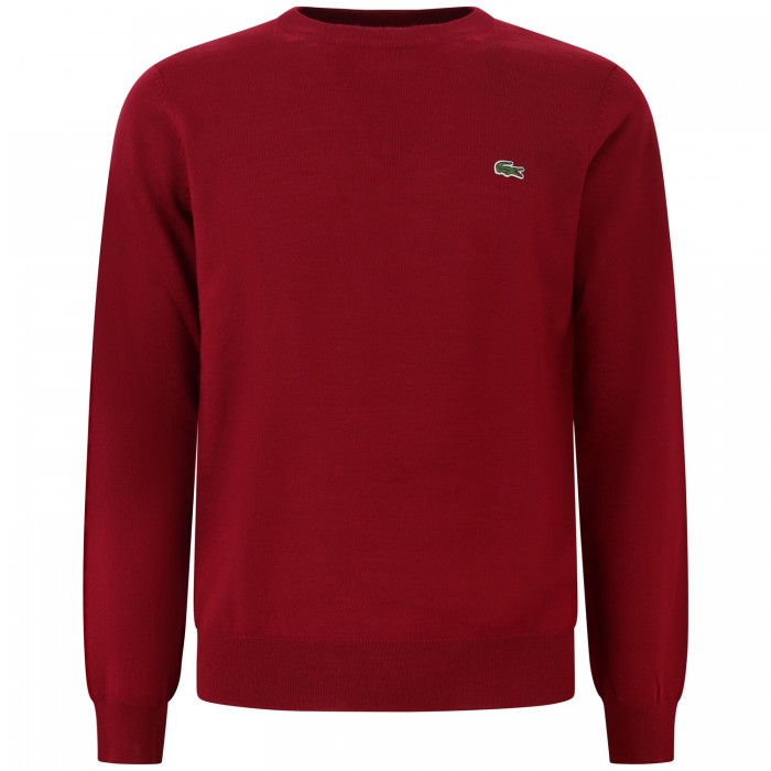 Maglione bordeaux con mini logo per uomo