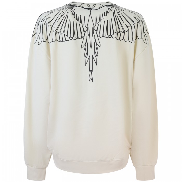 Felpa panna con stampa  per donna