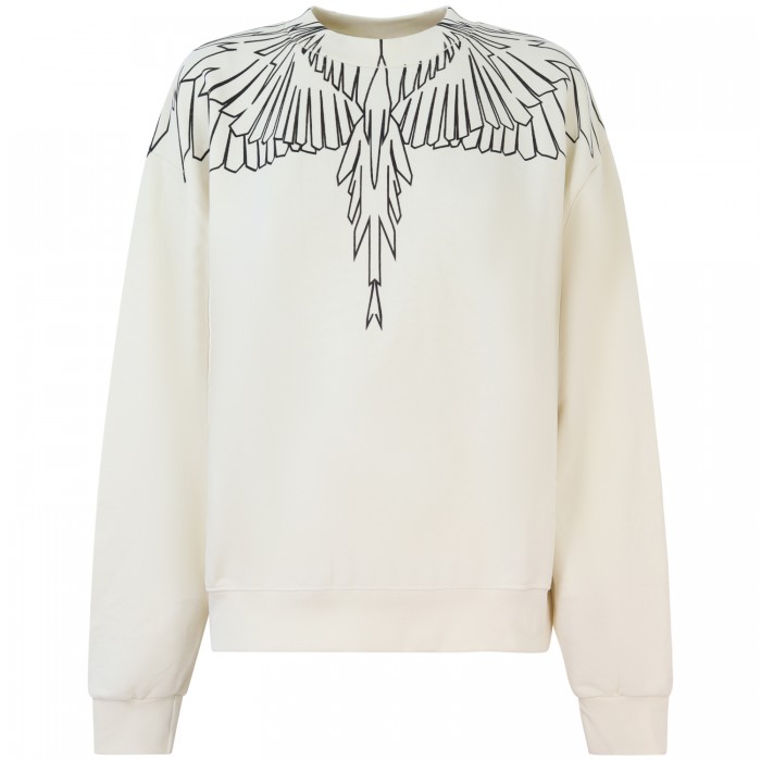 Felpa panna con stampa  per donna