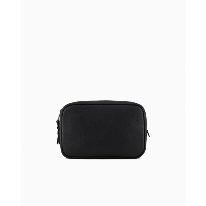 Pochette nera con mini logo per uomo