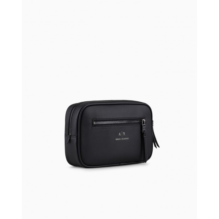 Pochette nera con mini logo per uomo