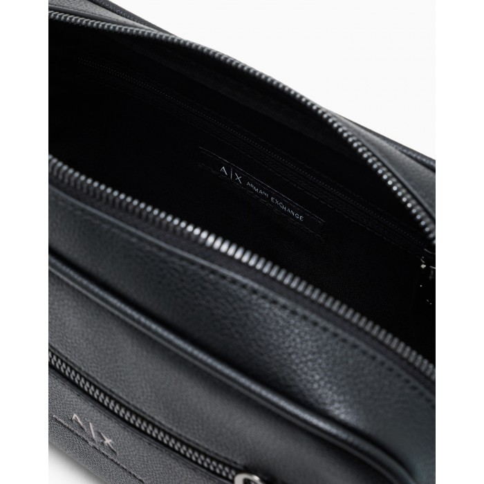 Pochette nera con mini logo per uomo