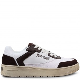 Sneakers bianca-marrone per...