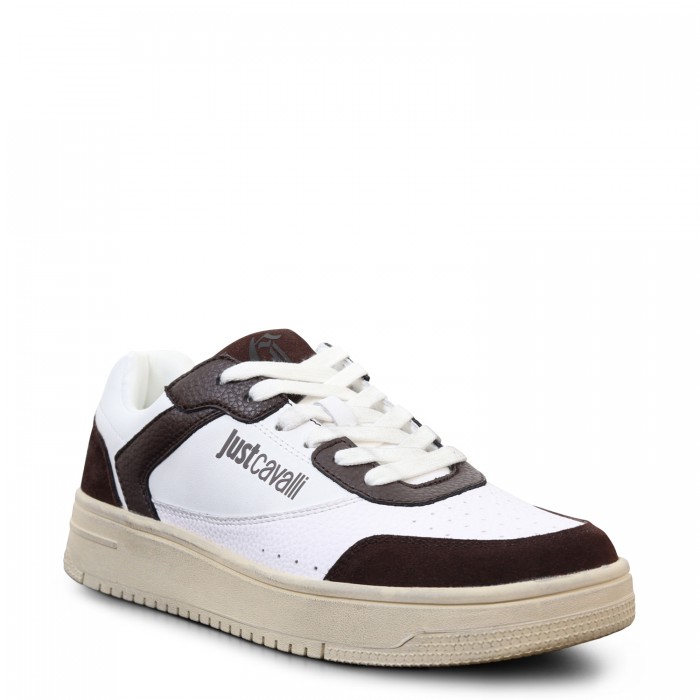 Sneakers bianca-marrone per uomo