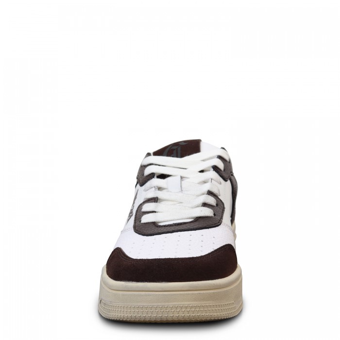 Sneakers bianca-marrone per uomo