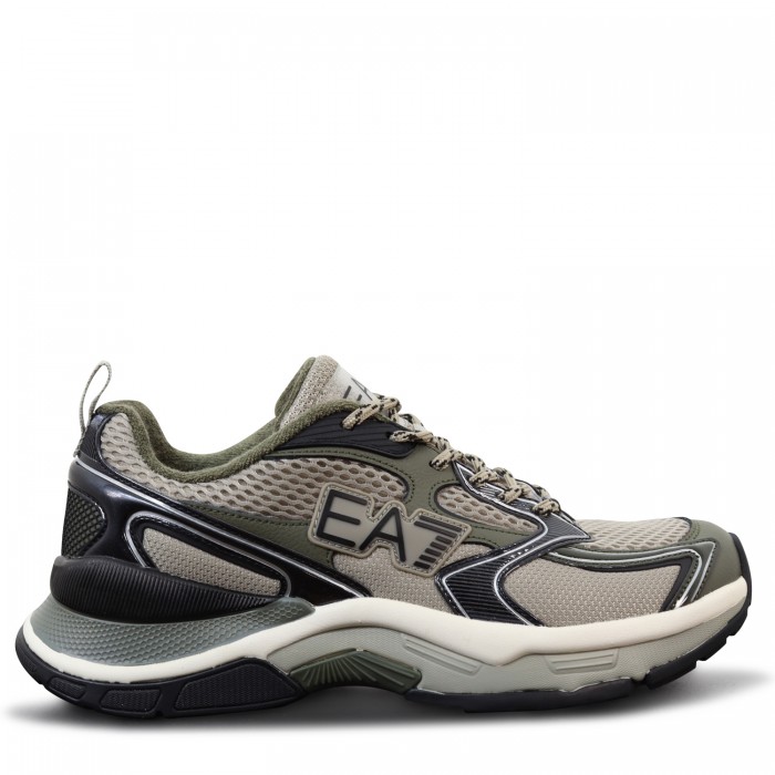 Sneakers verdi con logo per uomo