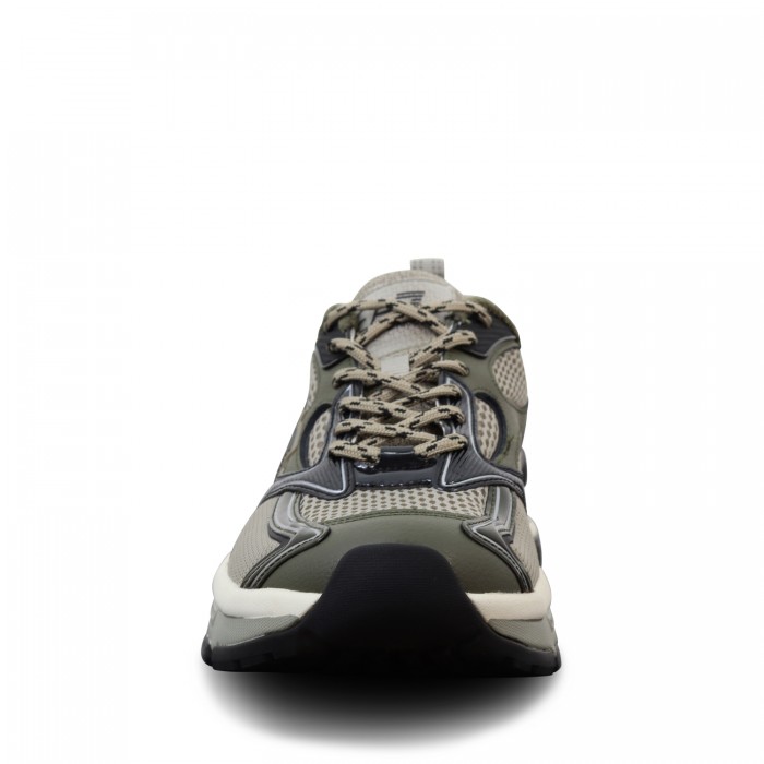 Sneakers verdi con logo per uomo