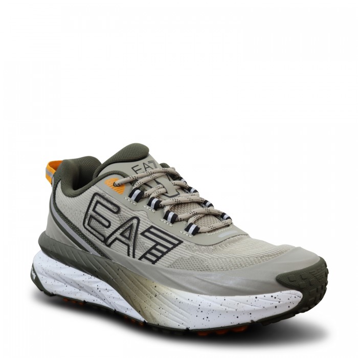 Sneakers verdi con logo per uomo