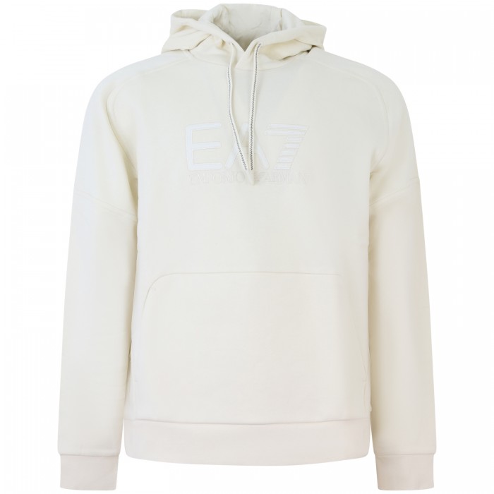 Felpa avorio con logo per uomo