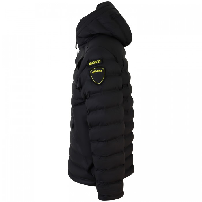 Piumino nero con logo per uomo