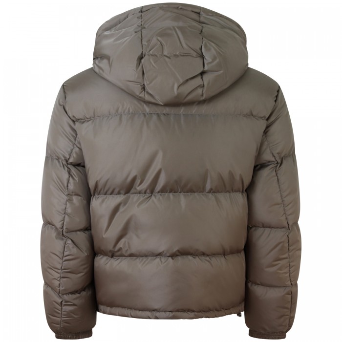 Piumino marrone con cappuccio per uomo