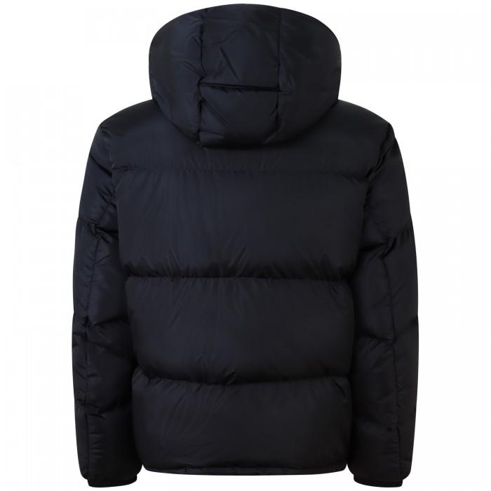 Piumino nero con cappuccio per uomo