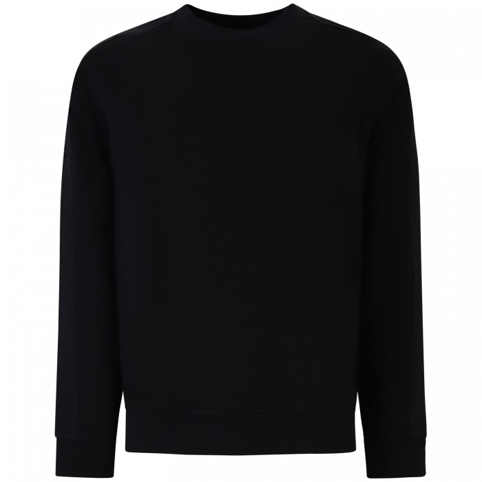 Felpa nera con bande logate per uomo