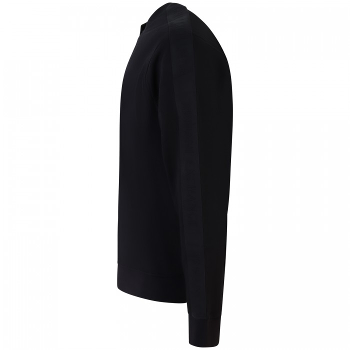 Felpa nera con bande logate per uomo