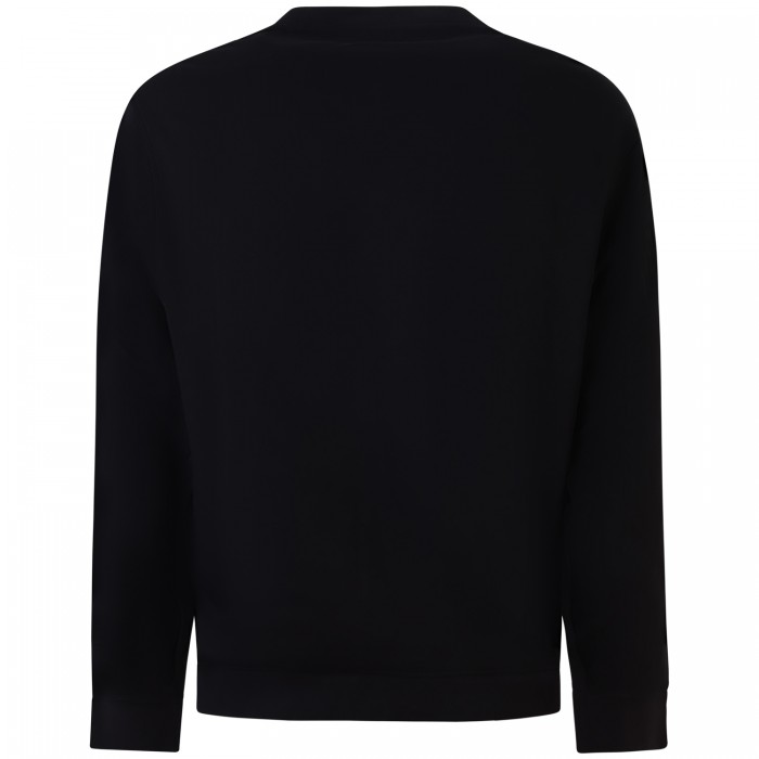 Felpa nera con bande logate per uomo