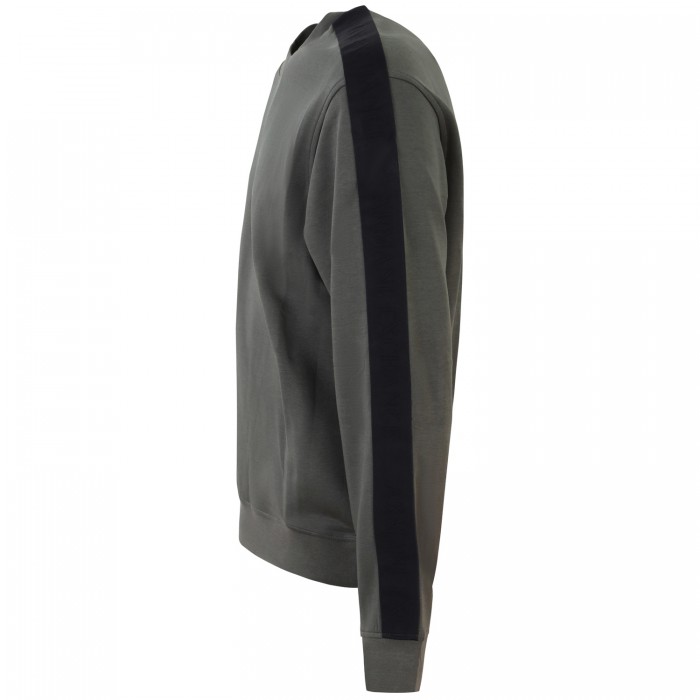 Felpa verde con bande logate per uomo