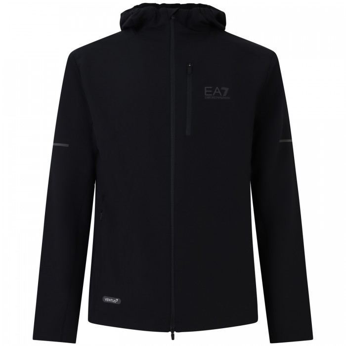 Felpa nera con cappuccio per uomo