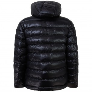 Piumino nero con logo per uomo 2