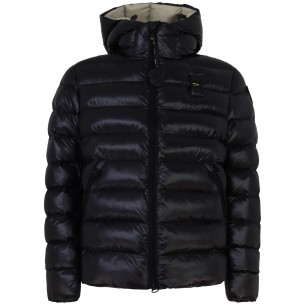 Piumino nero con logo per uomo