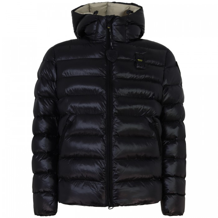 Piumino nero con logo per uomo