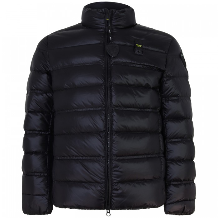 Piumino nero con logo per uomo