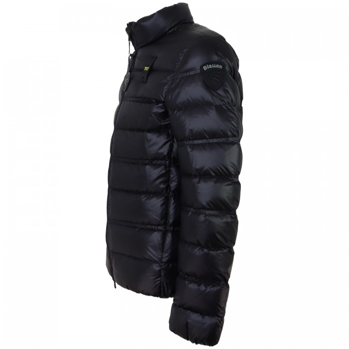 Piumino nero con logo per uomo