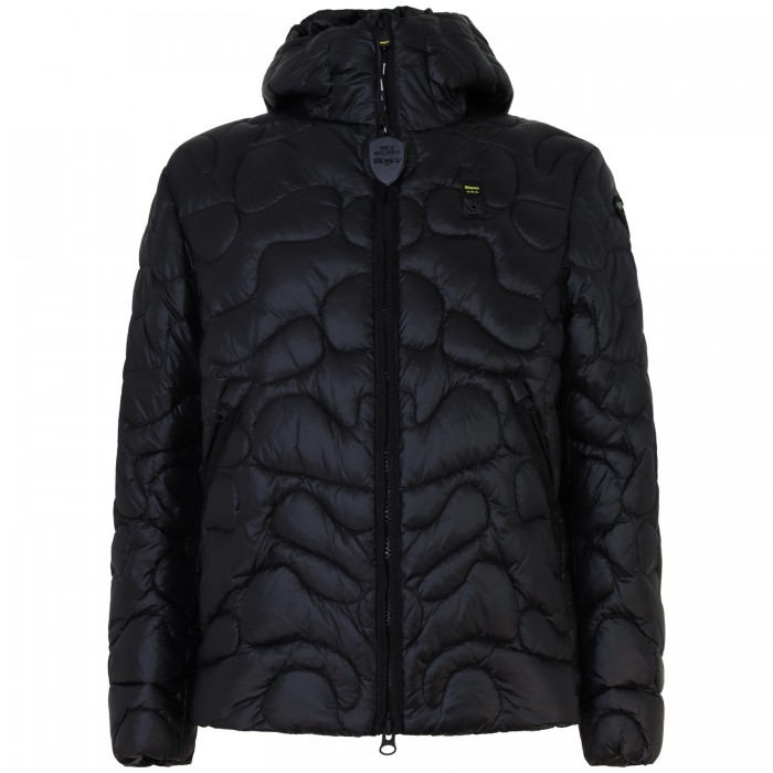 Piumino nero con logo per uomo