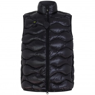 Gilet nero con logo per uomo