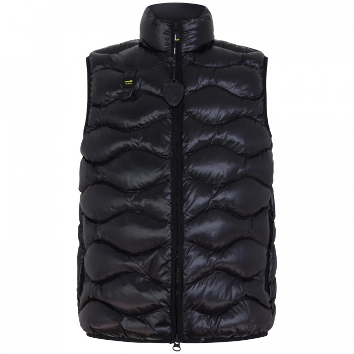 Gilet nero con logo per uomo