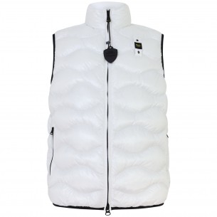Gilet bianco con logo per uomo