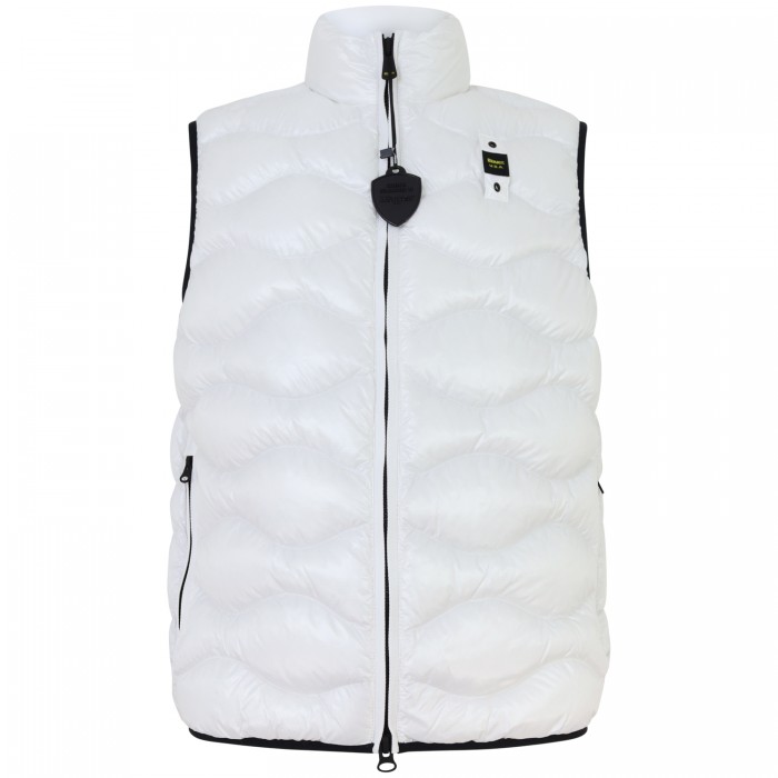 Gilet bianco con logo per uomo