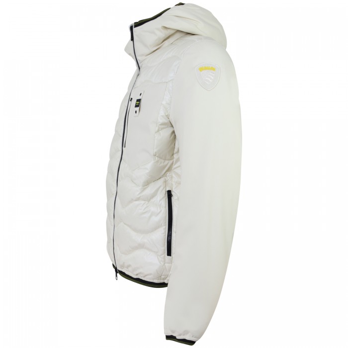 Piumino avorio con logo per uomo