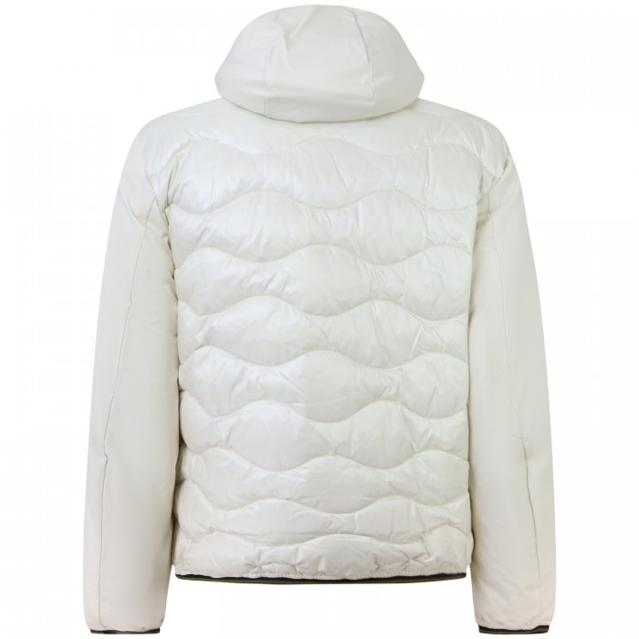 Piumino avorio con logo per uomo