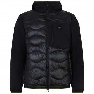 Piumino nero con logo per uomo