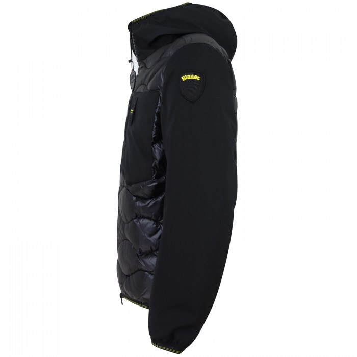 Piumino nero con logo per uomo