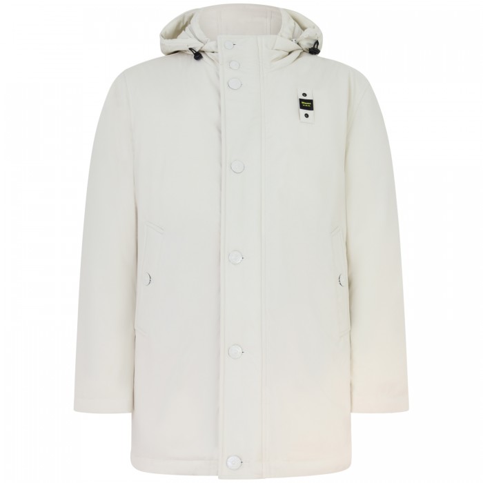 Giubbotto avorio con logo per uomo