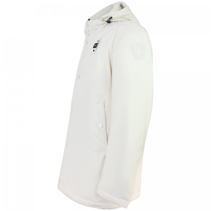 Giubbotto avorio con logo per uomo