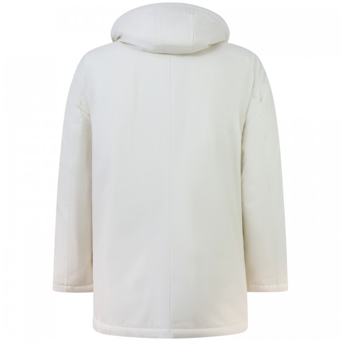 Giubbotto avorio con logo per uomo