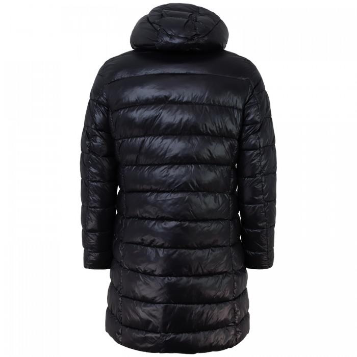 Piumino nero lungo per donna