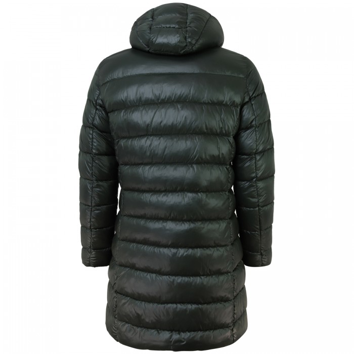 Piumino verde lungo per donna