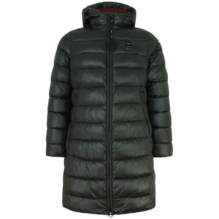 Piumino verde lungo per donna