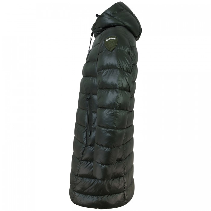 Piumino verde lungo per donna