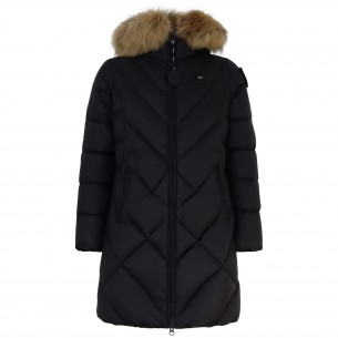 Piumino nero lungo per donna 2