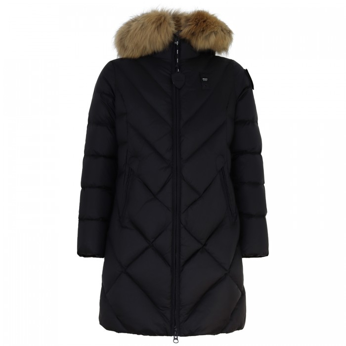Piumino nero lungo per donna