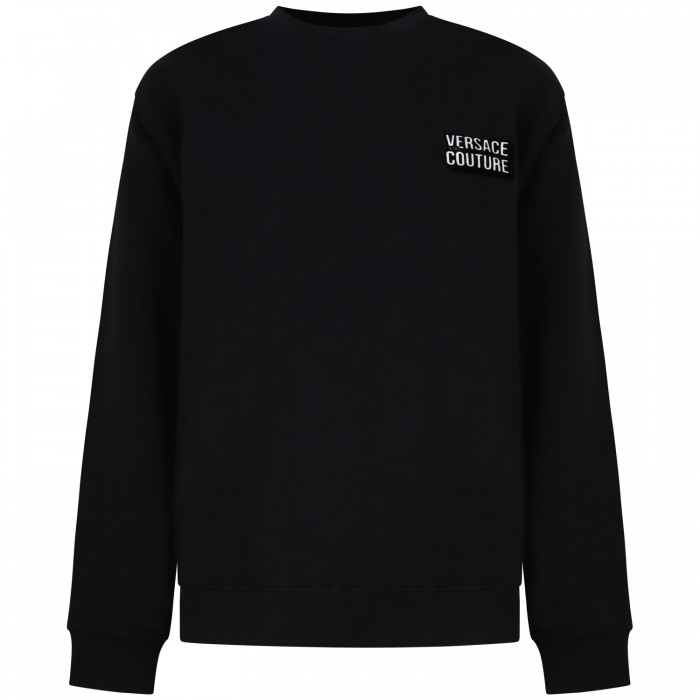 Felpa nera con logo laterale per uomo