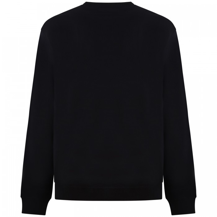 Felpa nera con logo laterale per uomo