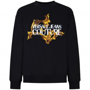 Felpa nera con logo per uomo