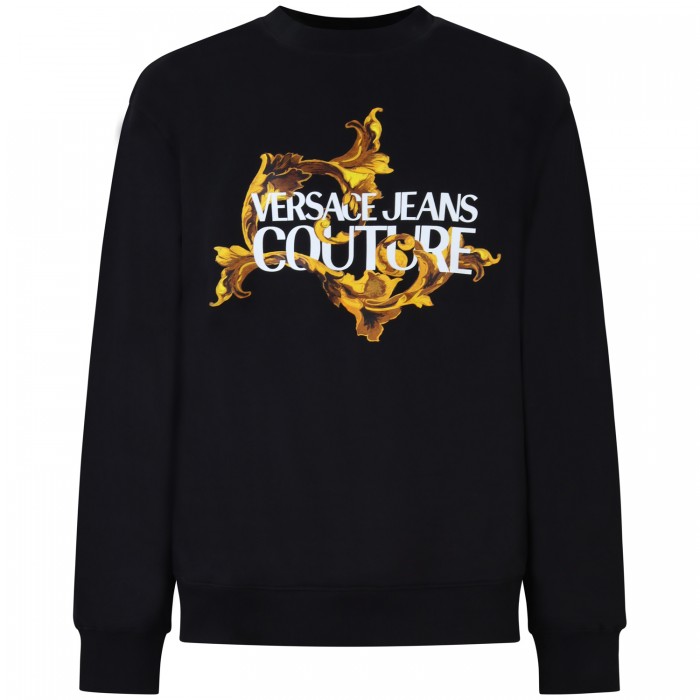 Felpa nera con logo per uomo